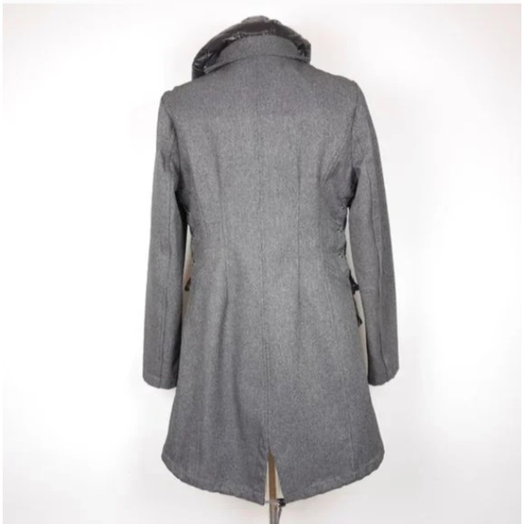 GUESS Women's Gray Pea Coat Trench with Hood and Insulated Puffer Vest S - Picture 4 of 13